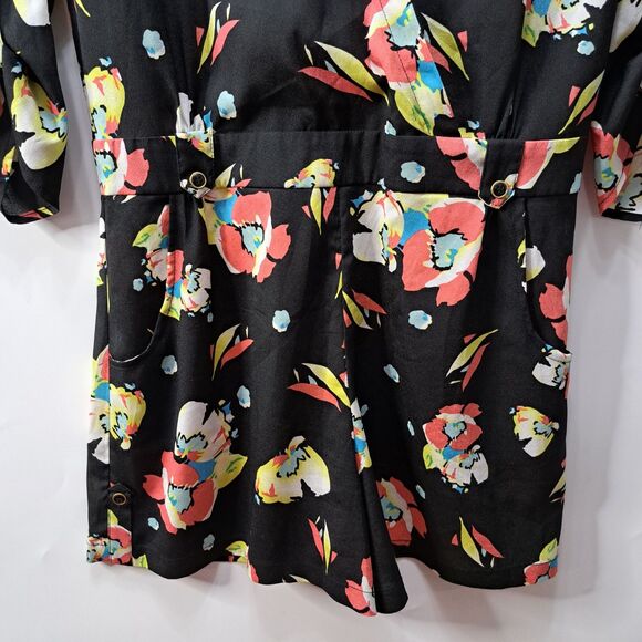 Yumi Kim  Liz Women's Black & Multi Color Romper with Pockets Size XS - Picture 4 of 8